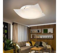 Plafonnier en verre blanc lampe de couloir plafonnier carré lampe de salon, 1x LED 24W 1750Lm blanc neutre, LxlxH 40x40x10 cm