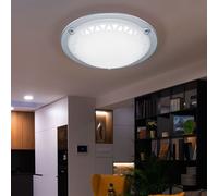 Plafonnier Lampe de plafond Lampe de salon Lampe de chambre Lampe de salle à manger Lampe en verre, métal verre satiné classique, LED 10W 800Lm blanc chaud, DxH 30x8cm 