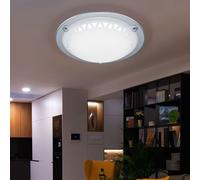 Plafonnier Lampe de Salon Plafonnier Classique Métal Verre Blanc Chaud 1x LED