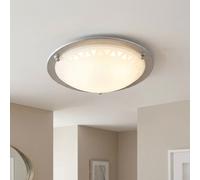 Plafonnier Lampe de Salon Plafonnier Classique Métal Verre Blanc Chaud 1x LED