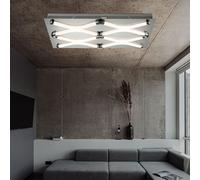 Plafonnier plafonnier lampe de salon lampe de chambre lampe de couloir, chrome satiné, LED 7W 405Lm blanc chaud, LxPxH 58x34x6cm
