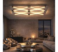 Plafonnier Lampe de Salon Plafonnier Couloir Chrome Satiné LED Longueur 58cm