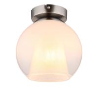 Plafonnier lampe de salon plafonnier cristaux boule de verre opale chromé