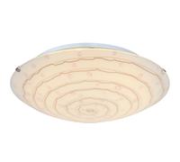 Globo Plafonnier LED Chrom Opale Motif Pierres Décoratives, Verre, 1 Lumière