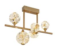 Plafonnier lampe de salon plafonnier verre cristal LED doré L 61 cm