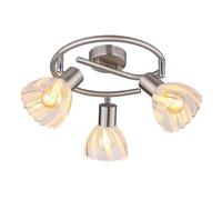 Plafonnier lampe de salon Rondell argent 3 flammes réglable