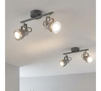 Plafonnier Lumière pour Salle à Manger Luminaire Sportif Gris Réglable 2er Set