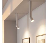 Plafonnier salon plafonnier chambre lampe salle à manger lumière, aluminium blanc, spot mobile, LED 8W 502Lm 3000K blanc chaud, DxH 4,5 x 38 cm, lot de 2