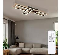 Plafonnier Lampe de Salon Télécommande Bois Tdc Intensité Variable 1x LED