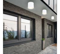 Plafonnier Lampe D'Extérieur Balcon Blanc Aluminium Luminaires de Jardin [EEK: Nicht bewertet]