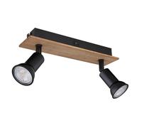 Plafonnier lampe en bois lampe de salon mobile noir marron 25 cm