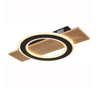 Plafonnier lampe en bois plafonnier chambre lampe anneau 1 ampoule LED L 44 cm