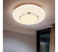 Plafonnier Lampe de plafond Lampe de salle à manger LED Design avec cristaux, métal plastique, 1x LED 18 Watt 1100 lumens blanc chaud, D 34 cm