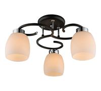 Plafonnier lampe en métal verre noir opale blanc éclairage de chambre