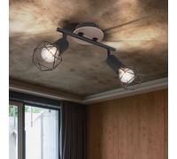 Plafonnier Suspension Bois Spot Tache Lampe Salle à Manger 2 à Flammes Pivotant