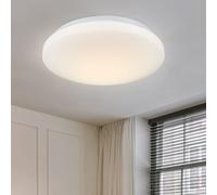 Plafonnier lampe chambre lumière cuisine lampe salon, métal blanc rond moderne, 1x LED 12W 960Lm 3000K, DxH 26x8.5 cm