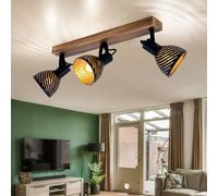 Plafonnier Lampe Luminaire Sportif Réglable Barre de Spots Lecture or Noir