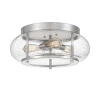 Plafonnier Lampe Métal Verre Luminaire de Salon D 40,6 CM 3 à Flammes Nickel