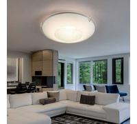 Applique murale, plafonnier, lampe de salon, cristaux de verre blancs, 1x LED 8 watts 500 lumens blanc chaud, DxH 20x6 cm