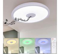 Plafonnier Lampe pour Salle de Bain Variateur Télécommande Haut-Parleur LED RGB