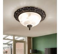 Plafonnier Lampe Salle à Manger Plafonnier Argent Antique Couloir Verre Fleurs