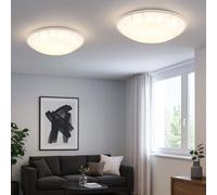Plafonnier Suspension Luminaire de Salon LED Couloir Blanc Chrome D 25 CM 2x