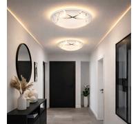 Plafonnier LED en verre Moderne Lampe de salon chromée Plafonnier couloir blanc, nickel mat opale, 1x LED 8W 640Lm blanc chaud, D 25 cm, lot de 2