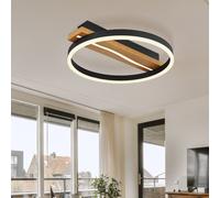 Plafonnier Lampe Salle à Manger Télécommande Veilleuse Bois LED Anneau Variateur