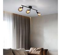 Plafonnier Lampe Salle à Manger Verre Couleurs Fumées 3 à Flammes E14 L 45 CM