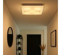 Plafonnier Lampe Salle à Manger Verre LED Luminaire de Cuisine Satiné H 8 CM