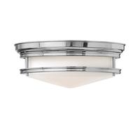 Plafonnier lampe salon lumière verre acier chrome D 35,6 cm 3 flammes