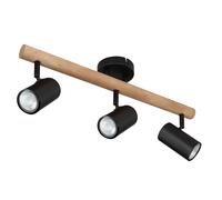 Lampe De Plafond Lampe De Cuisine Spots Mobiles En Bois 3 Flammes Noir