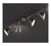 Barre de spots LED plafonnier pivotant 4 flammes plafonnier anthracite or, 4x E14, LxH 72x21 cm Wofi 10159