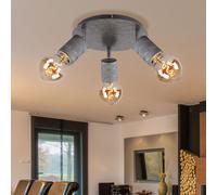 Plafonnier Lampe Spot Lumière pour Salle à Manger Argent 3 à Flammes E27 H 16cm