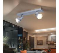 Plafonnier Lampe Spot Luminaire de Salon 2x LED GU10 Chrome Projecteur Pivotant
