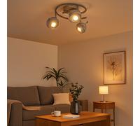 Spot de Plafond Plafonnier Luminaire Sportif Pivotant LED Salon Gris Antique