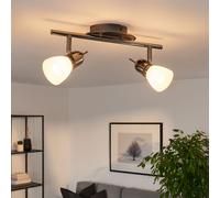 Plafonnier Lampe Spot Salon Verre Satiné Chrome Mobile