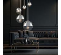 Suspension design plafonnier boule de verre spot chrome salon suspension clair Globo 15851-5