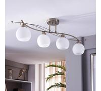 Lindby Plafonnier Leanda à intensité variable (Moderne) en Bronze Verre e. a. pour Salon & Salle manger (à 4 lampes, E14) Luminaire Lampe Plafond Eclerage Eclairage