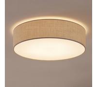 Plafonnier Leano Eko-Light, dimmable, gris, Salon / Salle à manger, Textile / Tissu / Soie, Moderne, Plafonnier Tissu