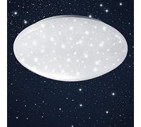 Plafonnier LED 12 W | Plafonnier 4000 K 1.200lm | rond avec ciel étoilé pailletes | Blanc | Lampe Salon IP 20 | économie d'énergie Lampe 1 ampoule