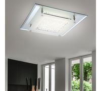 12 watts LED plafonnier éclairage lampe chrome verre cristaux clair
