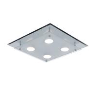 Plafonnier LED 12 watts lumière chrome verre design plafonnier blanc satiné Esto ARENA 9740030-4