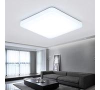 Plafonnier LED 12W-48W Luminaire Interieur Moderne Ultra-mince Carré Lampe de Plafond Blanc Naturel Imperméable IP44 Applicable à La Salle de Bain Cuisine Balcon Couloir,square/Whitelight/50cm/36w