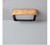 Plafonnier LED 15W Carré Bois 370x370 mm CCT Sélectionnable Dari Noir