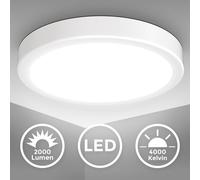 Plafonnier LED 18W 4.000K 28cm 2.000lm blanc lampe de plafond cuisine couloir
