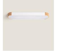 Plafonnier LED 18W Bois et Aluminium 140x650 mm CCT Sélectionnable Dari Lang Blanc