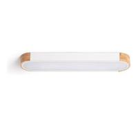 Plafonnier LED 18W Bois et Métal 140x650 mm CCT Sélectionnable Dari Lang Blanc Blanc G
