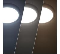 TechBrey Plafonnier LED 18W Rond Aluminium Ø210 mm Slim CCT Sélectionnable Galán SwitchDimm Noir Noir G