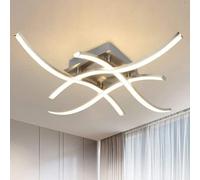 Plafonnier LED, 24W Lampe de Plafond LED Moderne, Lumière Blanche Froide Luminaire Plafonnier Design Ondulé avec 4 Tubes de Lumière pour Salon, Chambre à coucher, Escalier, Couloir, plafonnier (Blanc)